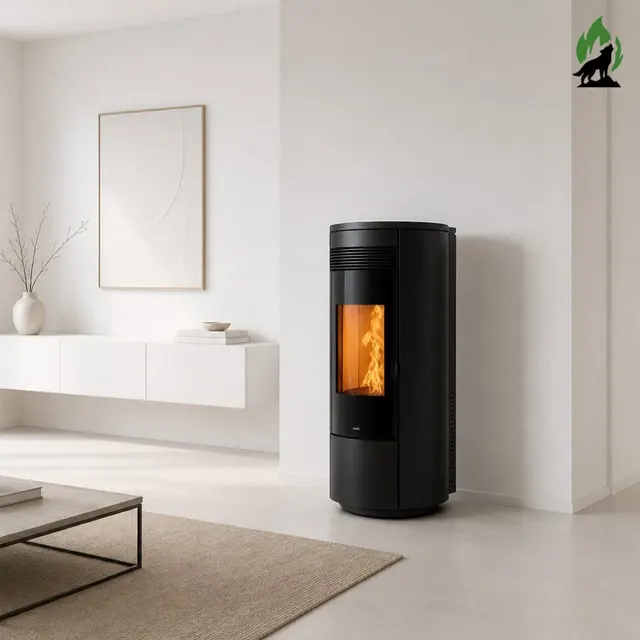 Pellet stove Nobis H14/17 Shape Round steel black