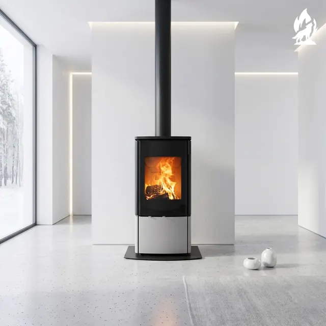 Kominek na drewno Nobis 8/10 Zenith 400 w ceramice białej