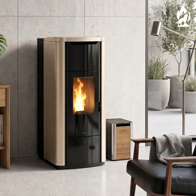 Pellet stove Nobis H20/25 Shape Maiolica hazelnut