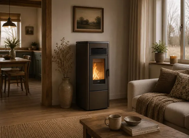 Pellet stove Klover Aura 100 Multi-Air steel bronze