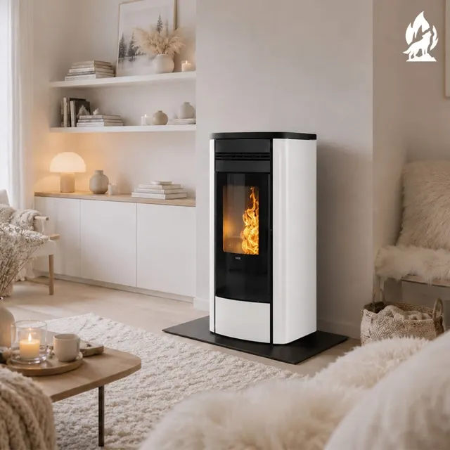 Pellet stove Klover Style 140 steel avorio