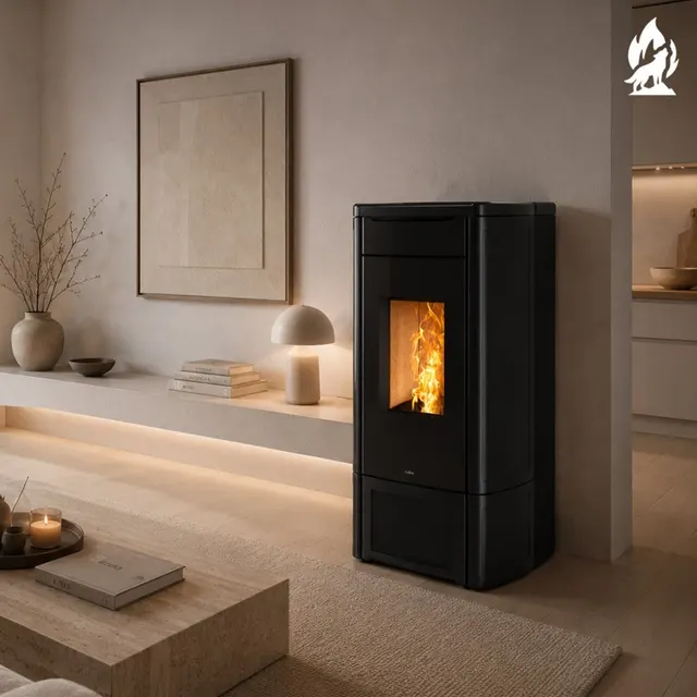 Pellet stove Nobis H14/17 Shape Maiolica black