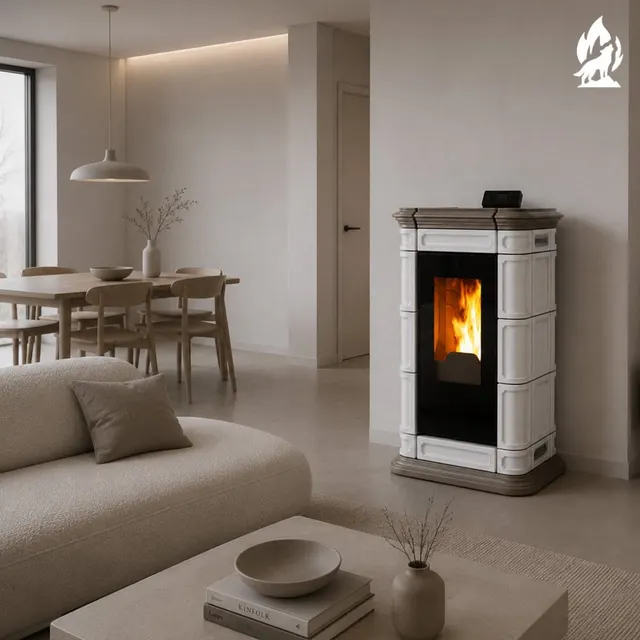 Pellet stove Thermorossi Saint Moritz PIDRA18 Maiolica turtledove