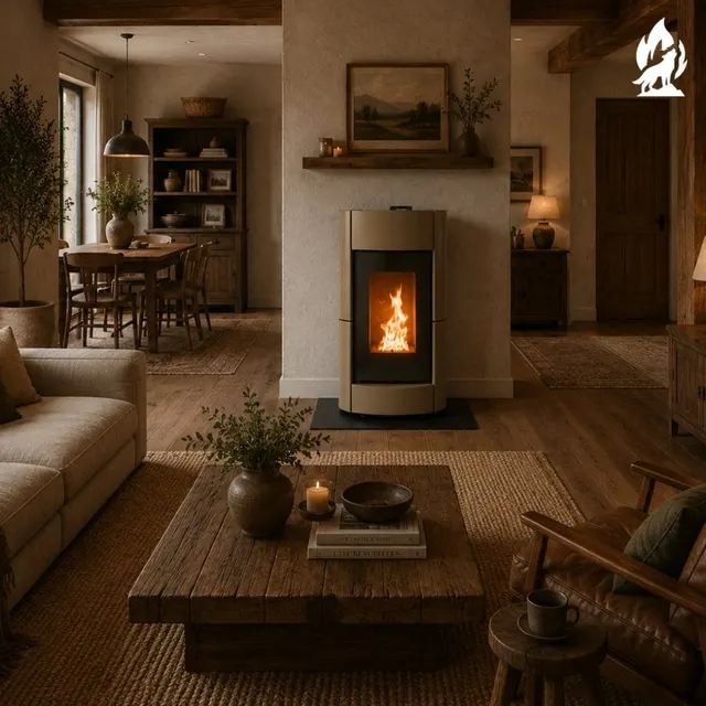 Pellet stove Thermorossi Chic Pidra18 Maiolica turtledove
