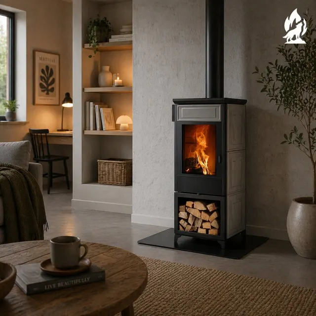 Wood-burning stove Nobis 8/10 Classic 220 Maiolica grey