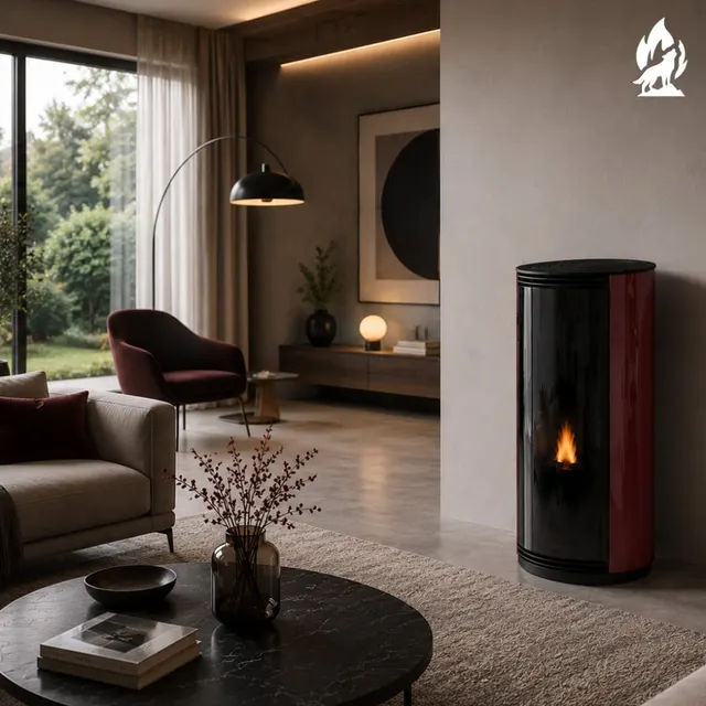 Pellet stove Moretti Design Trifolium Air glass bordo