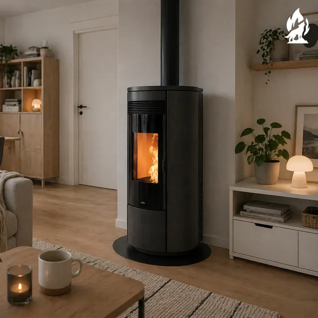 Pellet stove Nobis A11/13 Round TOP/C V Glass carbon