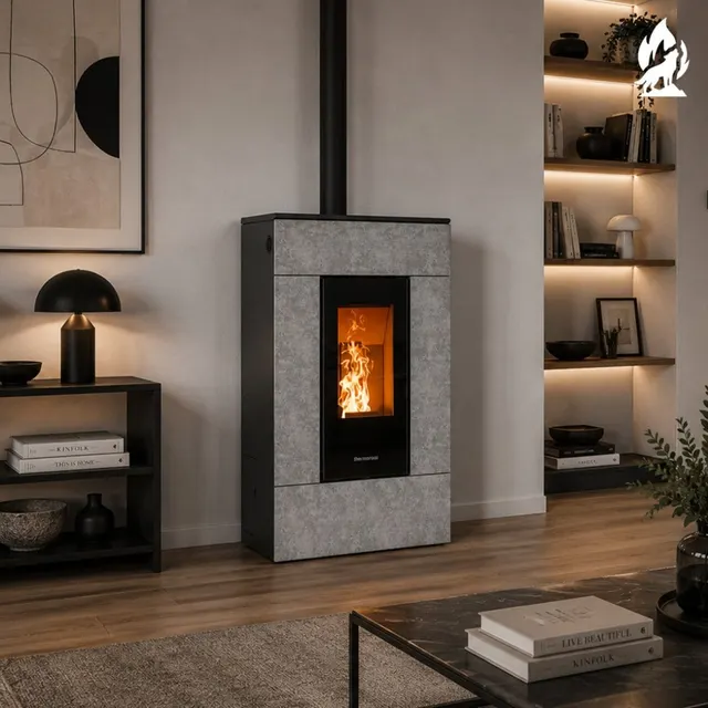Pellet stove Thermorossi SlimQuadro Lumia gres grey