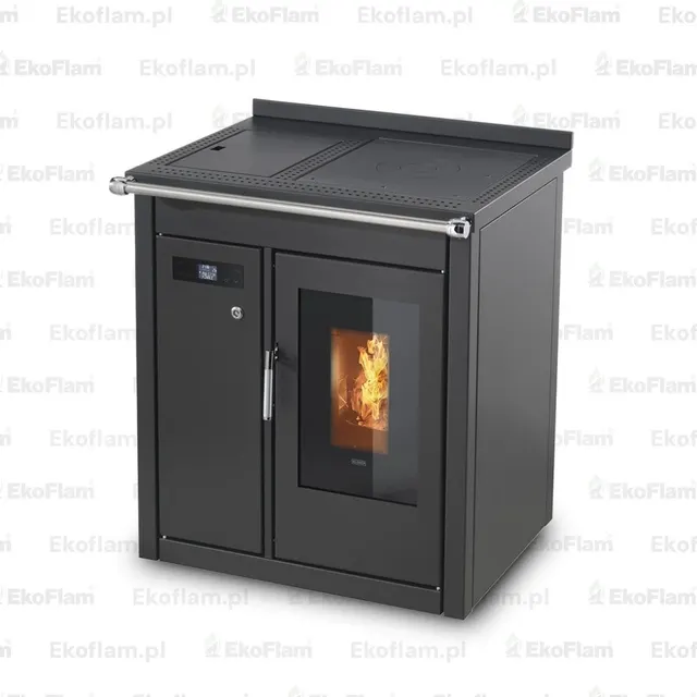 Kuchnia na pellet Klover Smart 80 BT stal czarny