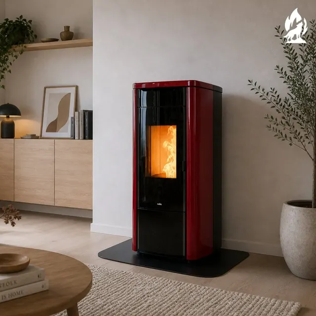 Pellet stove Nobis H14/17 Shape steel bordo