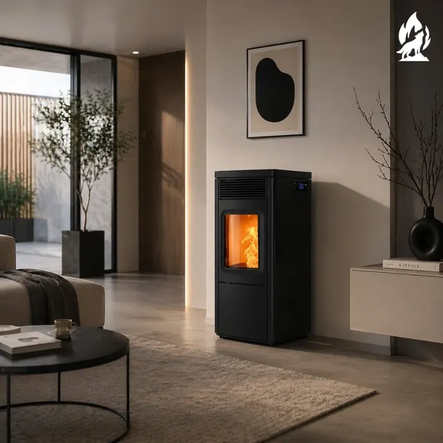 Pellet stove Nobis 6/9 N70 V steel black