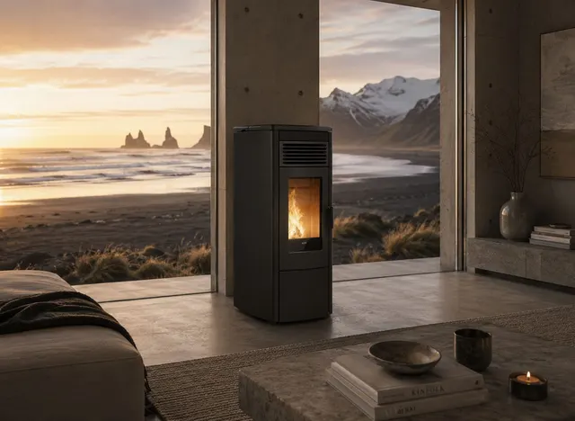 Pellet stove Klover Aura 120 Air steel black