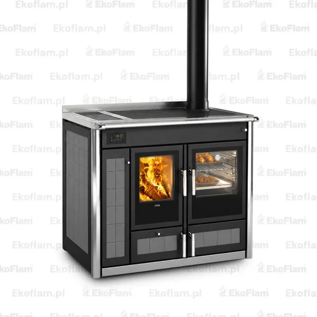 Wood-burning cooker Klover Altea 110 Plus Maiolica silver