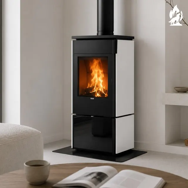 Wood-burning stove Nobis 8/10 Flat 300 steel white