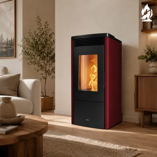Pellet stove Nobis 6/9 Jolly V steel bordo