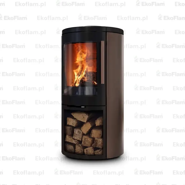 Wood-burning stove Nobis Round 880 steel bronze