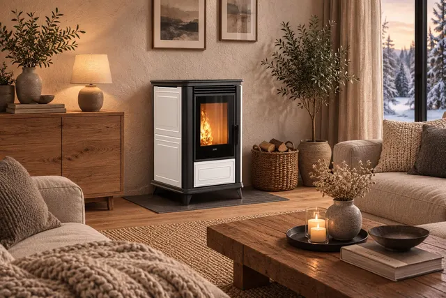 Pellet stove Klover Miss Air Maiolica avorio