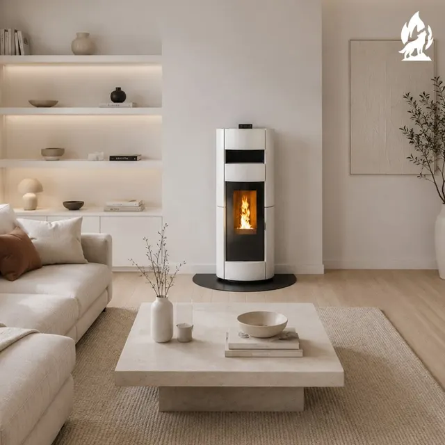 Pellet stove Thermorossi Chic Supreme Natural Plus Maiolica white