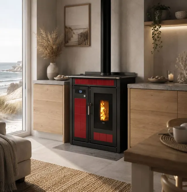 Pellet cooker Klover Smart 80 Plus Maiolica bordo