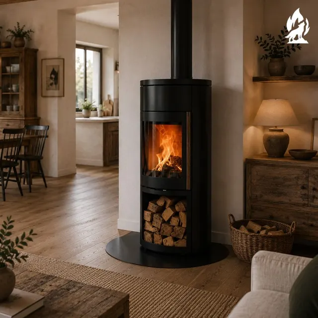 Wood-burning stove Nobis Round 990 steel black