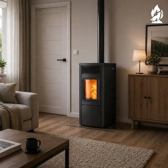 Pellet stove Nobis 6/9 N70 Top/Coax V steel black