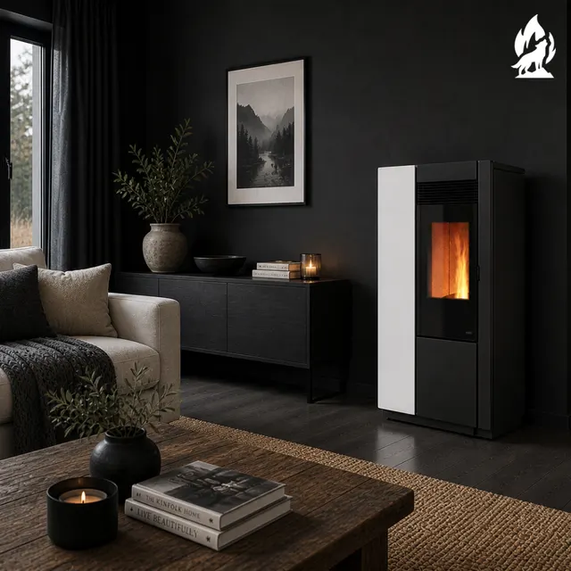 Pellet stove Nobis 12 Elana V steel white