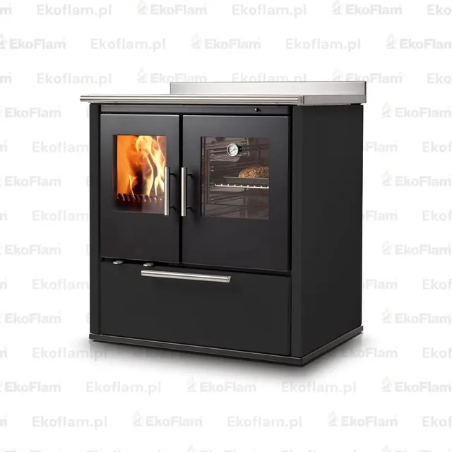 Wood-burning cooker Nobis Ogla 80 steel black