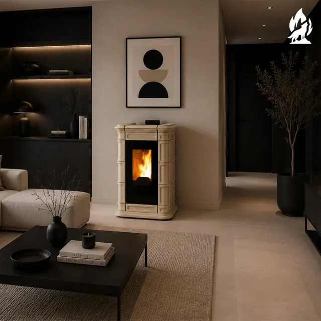 Pellet stove Thermorossi Saint Moritz PIDRA14 Maiolica beige
