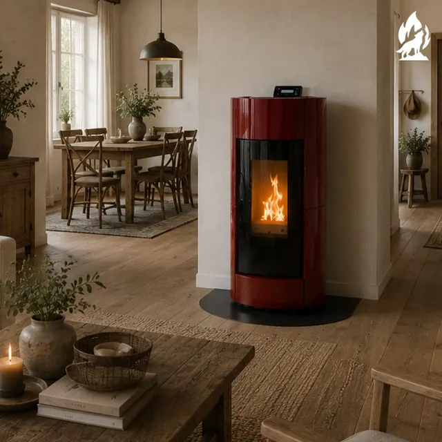 Pellet stove Thermorossi Chic Natural Plus Maiolica bordo