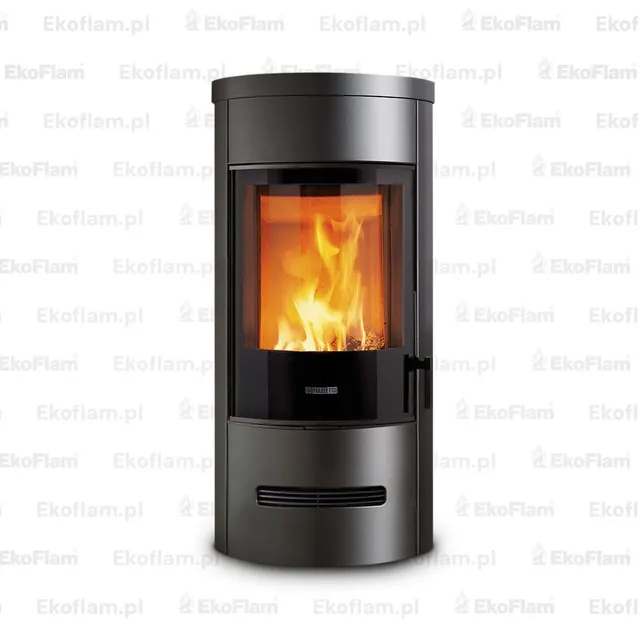 Wood-burning stove Piazzetta E124 Hermetic steel black with top ceramic
