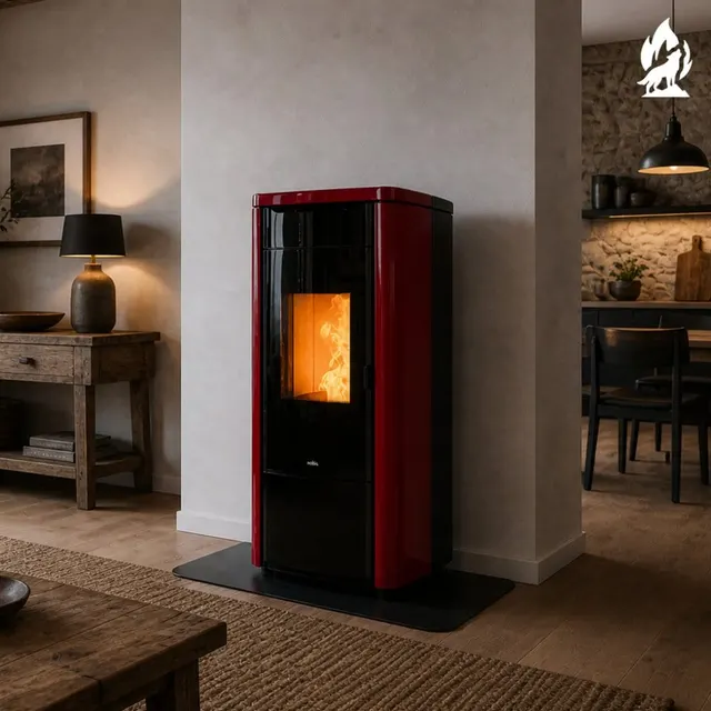 Pellet stove Nobis H14/17 Shape steel bordo