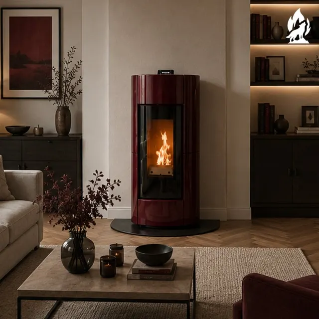 Pellet stove Thermorossi Chic Natural Plus Maiolica bordo