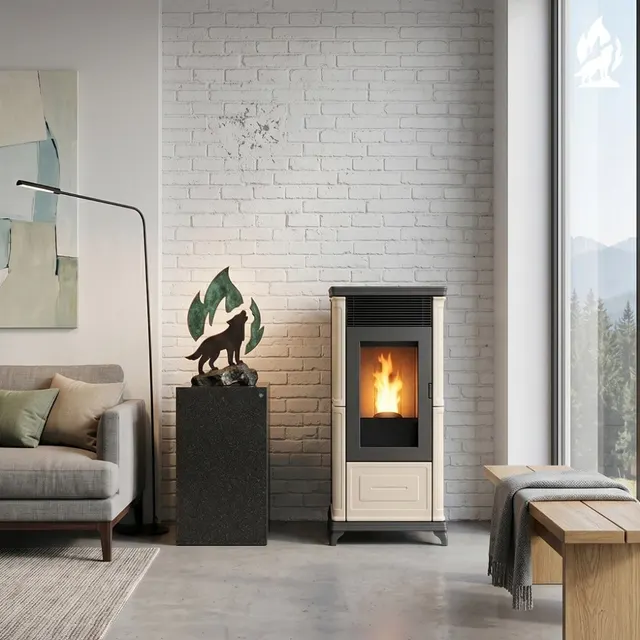 Pellet stove Nobis A9/10 Classic Plus V Maiolica hazelnut