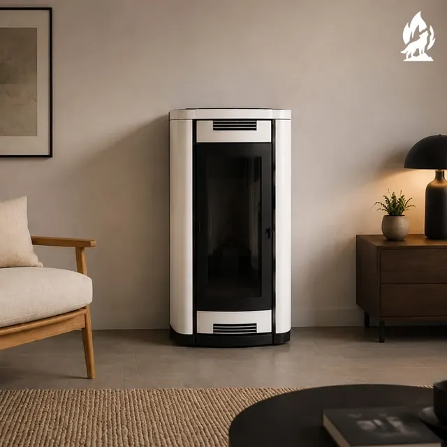 Pellet stove Moretti Design Prestige Aqua Style 26 steel white