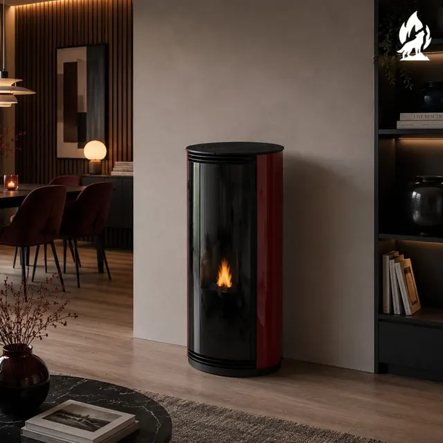Pellet stove Moretti Design Trifolium Air glass bordo