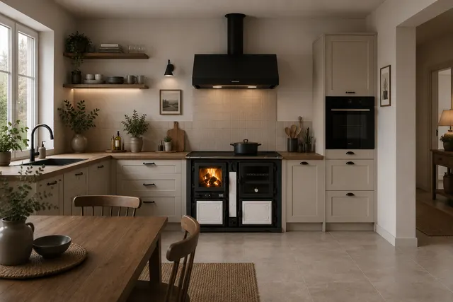 Wood-burning cooker Thermorossi Bosky F30 Fiori Maiolica white