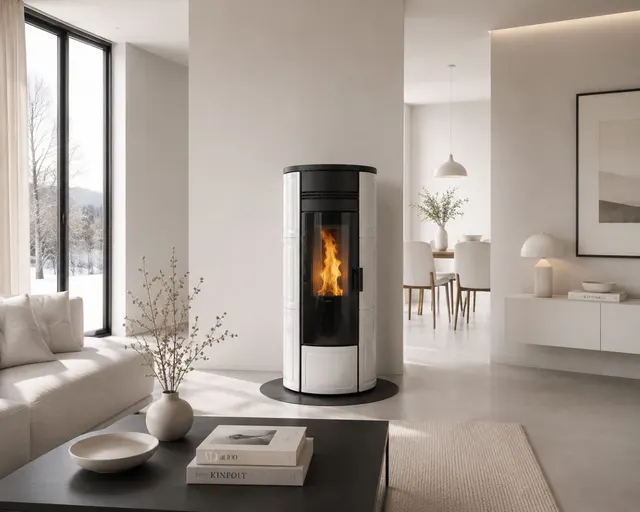 Pellet stove Klover Style 180 Plus Maiolica avorio