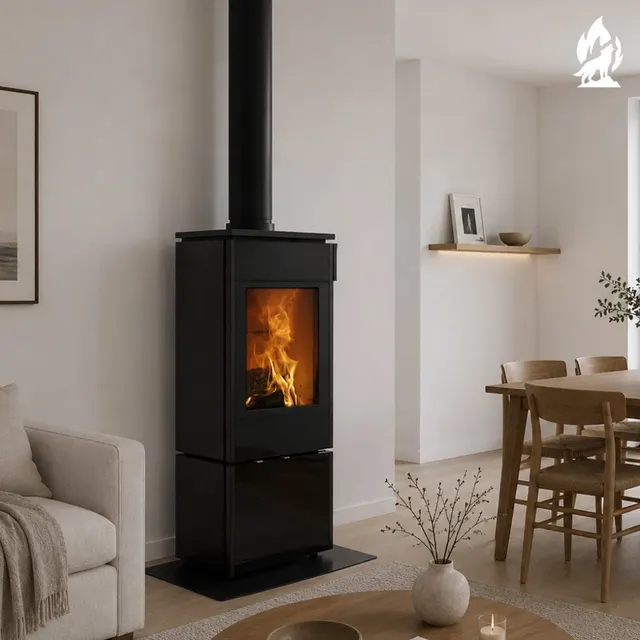 Wood-burning stove Nobis 8/10 Flat 300 steel black
