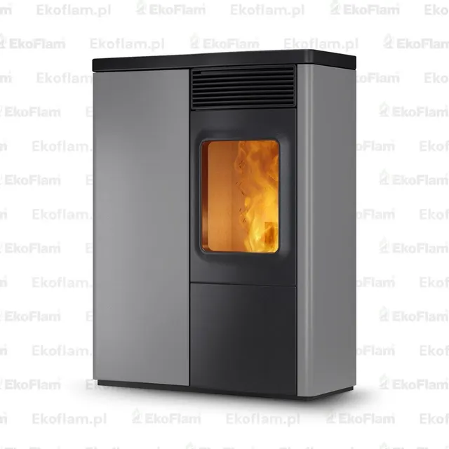 Pellet stove Nobis 6/9 N70 Slim V steel grey