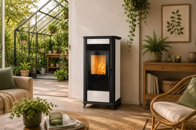Pellet stove Klover Class 90 Air Maiolica avorio