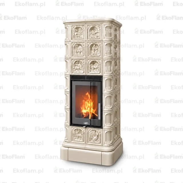 Wood-burning tiled stove ABX Kaledonie XL EX pearl