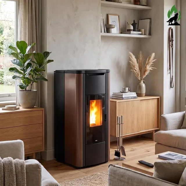 Kominek na pellet Nobis H20/25 Shape w kolorze stal brązowa