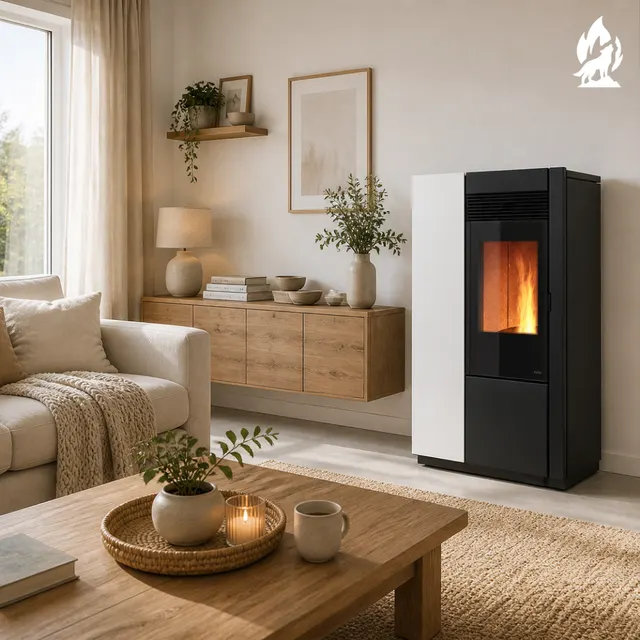 Pellet stove Nobis 12 Elana V steel white