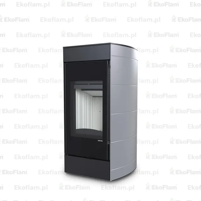 Kominek na drewno Defro Home Hydrofire stal szara