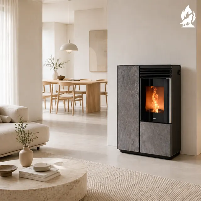 Pellet stove Nobis A10 Light Coax gres grey