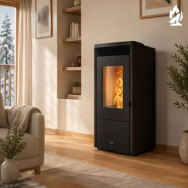 Pellet stove Nobis 6/9 Jolly V steel black