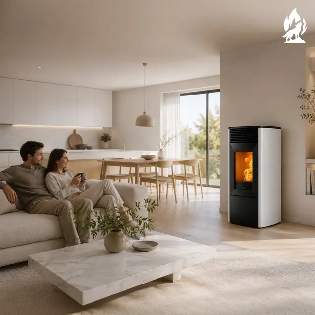 Pellet stove Nobis A9/10 Zenith V steel white
