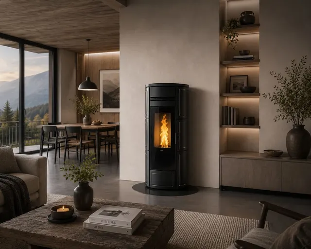 Pellet stove Klover Style 180 Plus Maiolica black