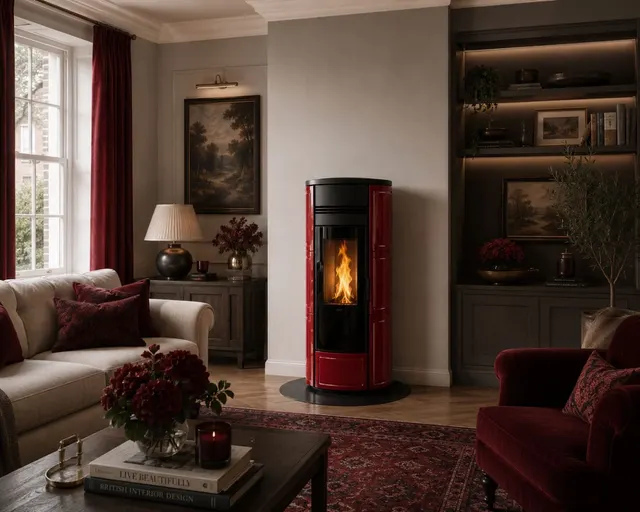 Pellet stove Klover Style 180 Plus Maiolica bordo