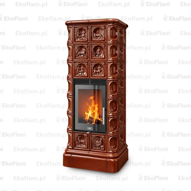 Wood-burning tiled stove ABX Kaledonie XL EX brown